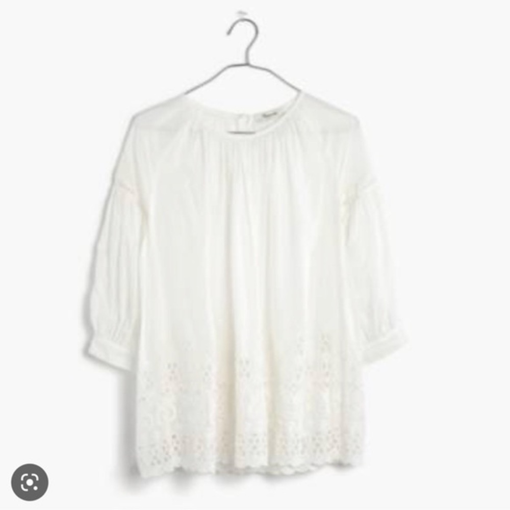MADEWELL Eyelet-Edge Shirred‎ Top